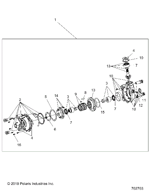DRIVE TRAIN, FRONT GEARCASE - Z20PAL92AG/AP/BG/BP/LG/G92AG/AP/LG (702703)