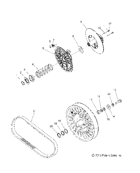 DRIVE TRAIN, CLUTCH, SECONDARY - S14CE5BSL/BEL (49SNOWDRIVENCLUTCH14550)
