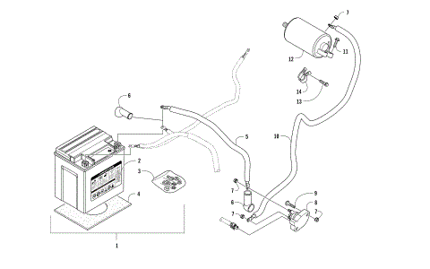 BATTERY AND STARTER MOTOR ASSEMBLY