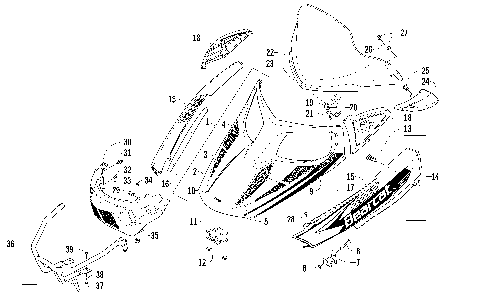 HOOD, WINDSHIELD, AND FRONT BUMPER ASSEMBLY [93296]