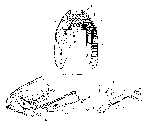 BODY, NOSEPAN FOIL and CLUTCH GUARD - S08NP5BS/BE (49SNOWNOSEPANFOIL08SUPER)