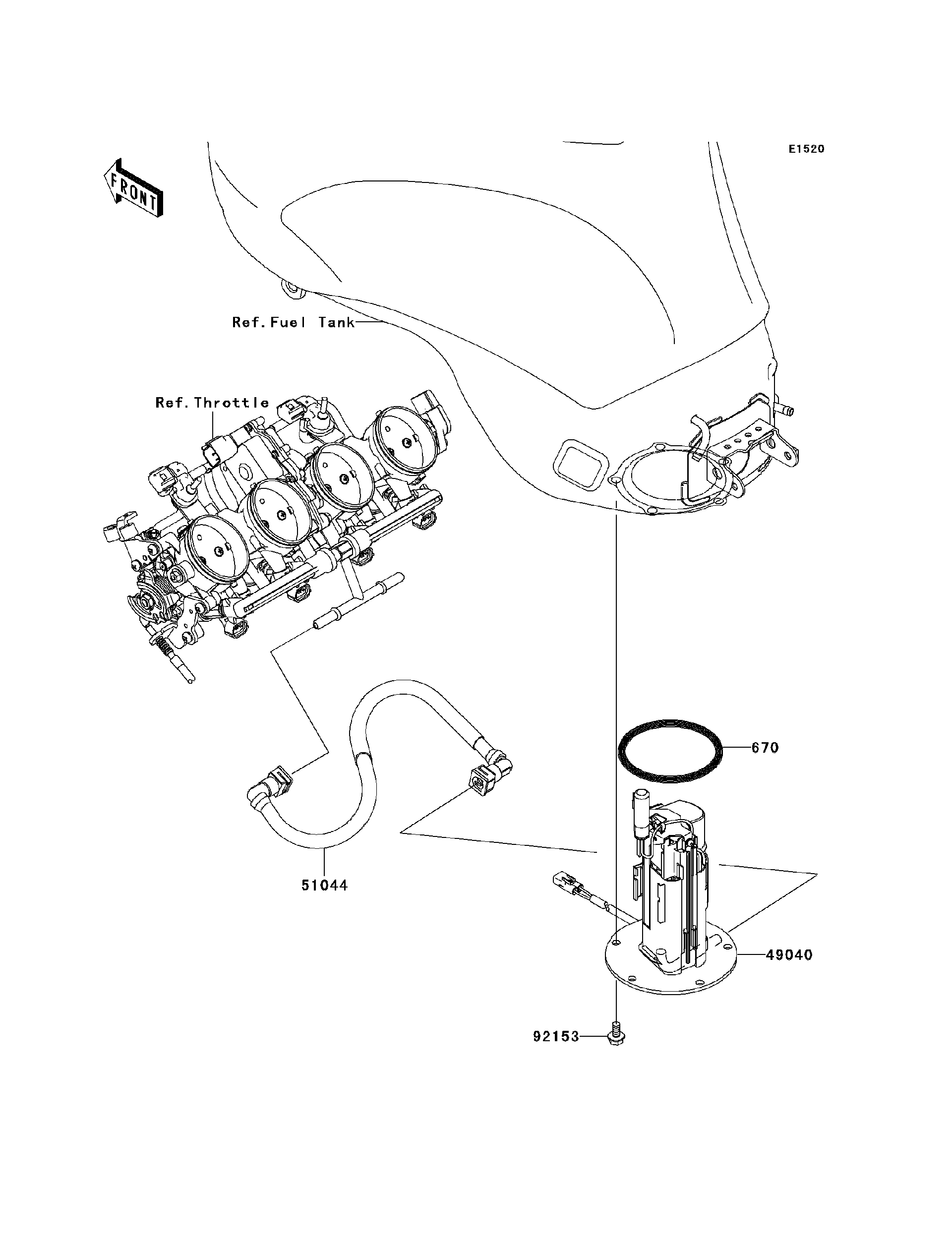 2012 Kawasaki NINJA ZX-6R Fuel Pump Motorcycles Parts Finder