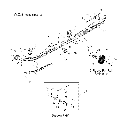 SUSPENSION, RAIL MOUNTING - S09PM8/PG8/PH8 ALL OPTIONS (49SNOWSUSPRAIL09800RMK)