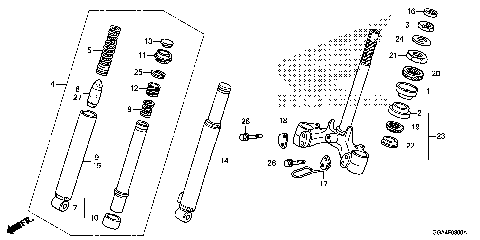 FRONT FORK@STEERING STEM