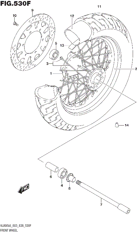 FRONT WHEEL (VL800TL6 E33)