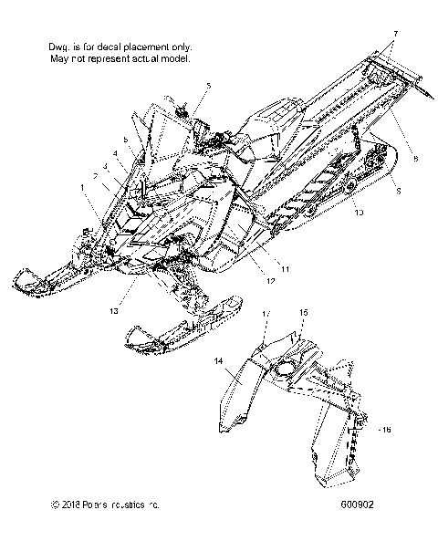 BODY, DECAL, SNOW CHECK, GLOSS BLACK W/GOLD ACCENT SIDE PANEL - S19ELS8R (600724)