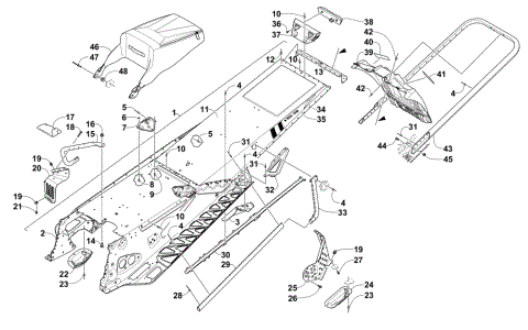 TUNNEL, REAR BUMPER, AND SNOWFLAP ASSEMBLY