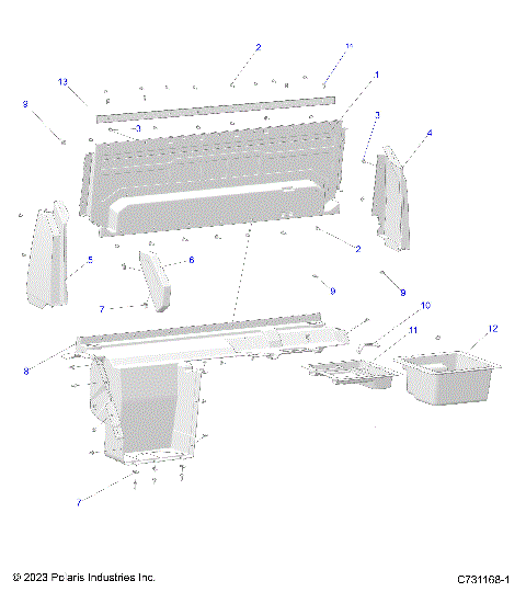 BODY, REAR CLOSEOFF, AND FENDERS - R24RRED4FA/DA (C731168-1)