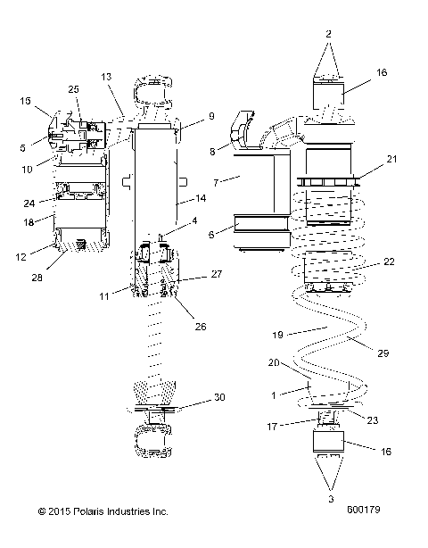 SUSPENSION, SHOCK, FRONT TRACK (7044389) - S16DA8PSL (600179)