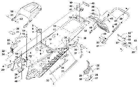 TUNNEL, REAR BUMPER, AND SNOWFLAP ASSEMBLY [102245]