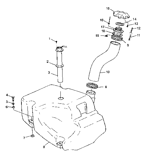FUEL TANK HURRICANE B974473 and Intl. HURRICANE I974473 (4941044104A010)