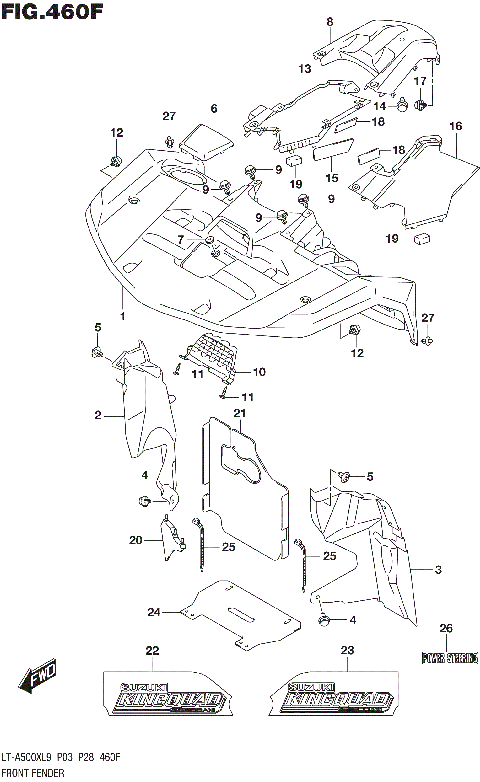 FRONT FENDER (LT-A500XPL9 P33)