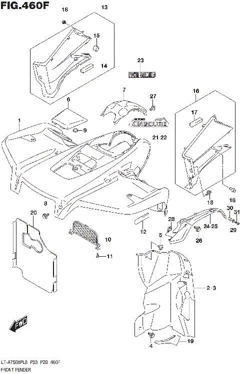 FRONT FENDER (LT-A750XPBL8 P33)