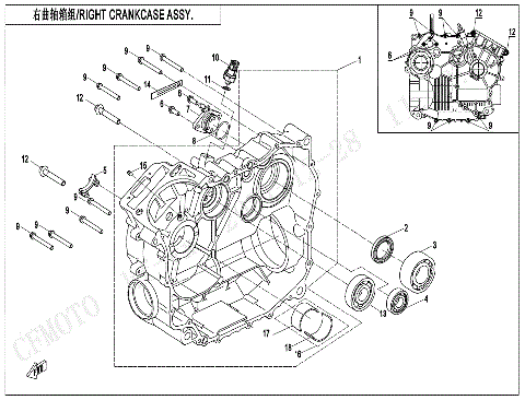 RIGHT CRANKCASE ASSY.