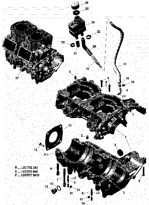 01- Crankcase  - 598 RS