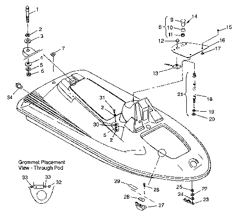 HULL and BODY SLX 780 B954287 (4933953395A006)