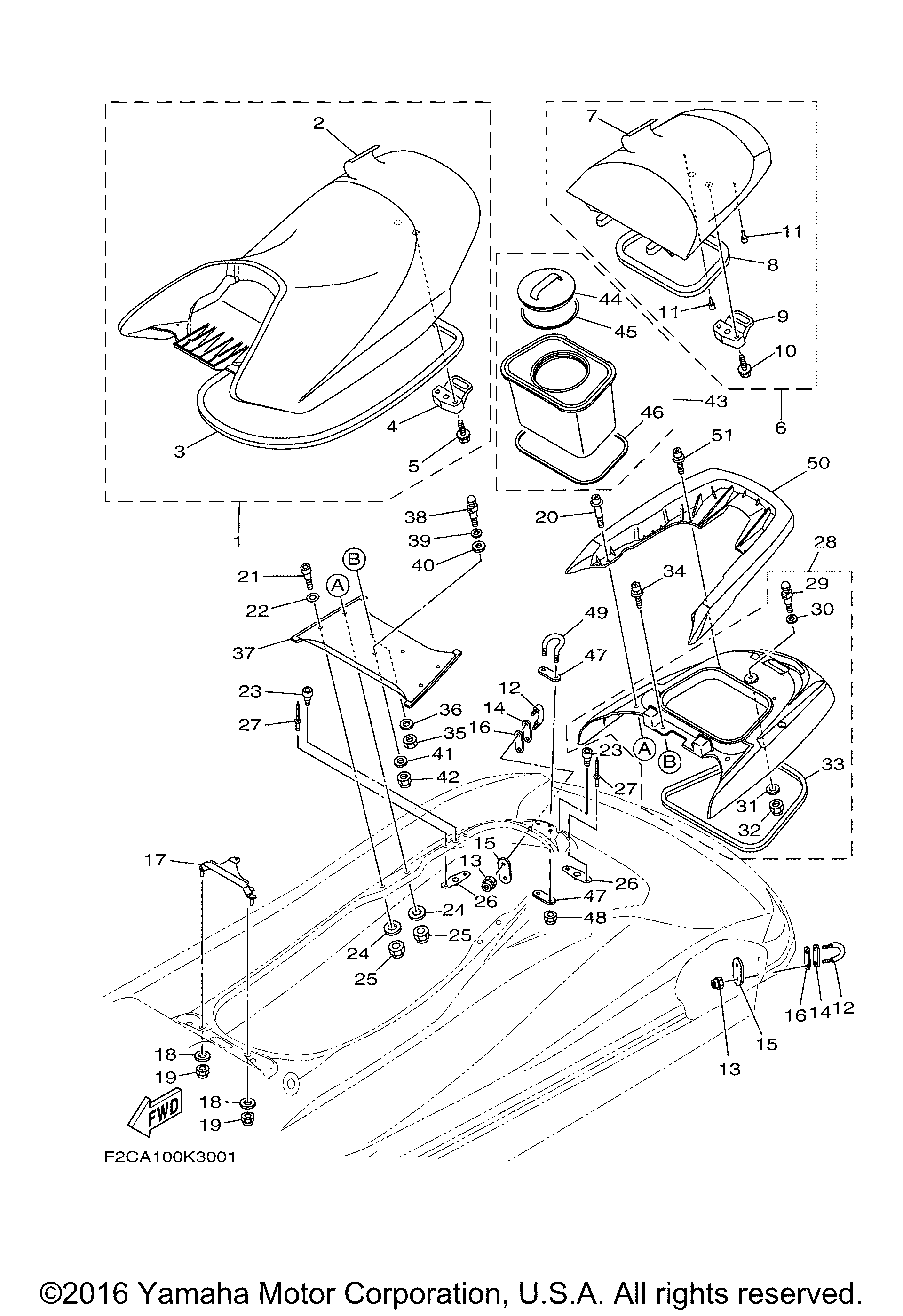 2014 Yamaha WAVERUNNER FZS (GX1800AN) SEAT & UNDER LOCKER