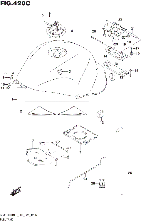 FUEL TANK (GSX1300RAL5 E33)