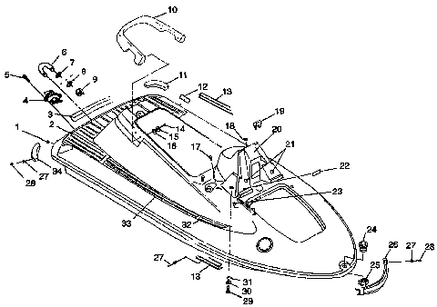 HULL and BODY SL 700 B974071, Intl. SL 700 I974071, SL 700 Deluxe B974072 a (4940874087A005)