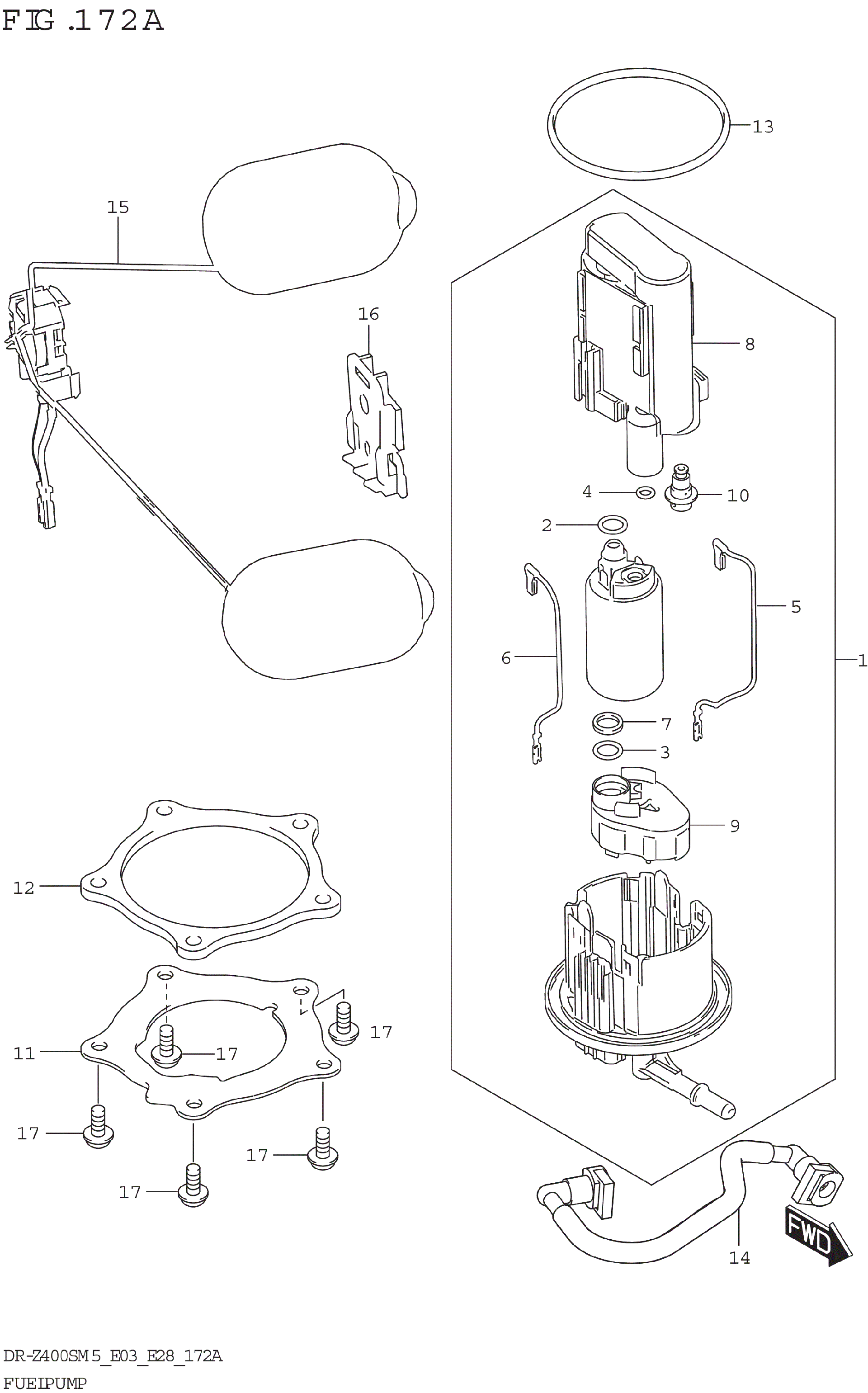 2025 Suzuki DR,Z400S (DR,Z400SM5) FUEL PUMP Motorcycles Parts