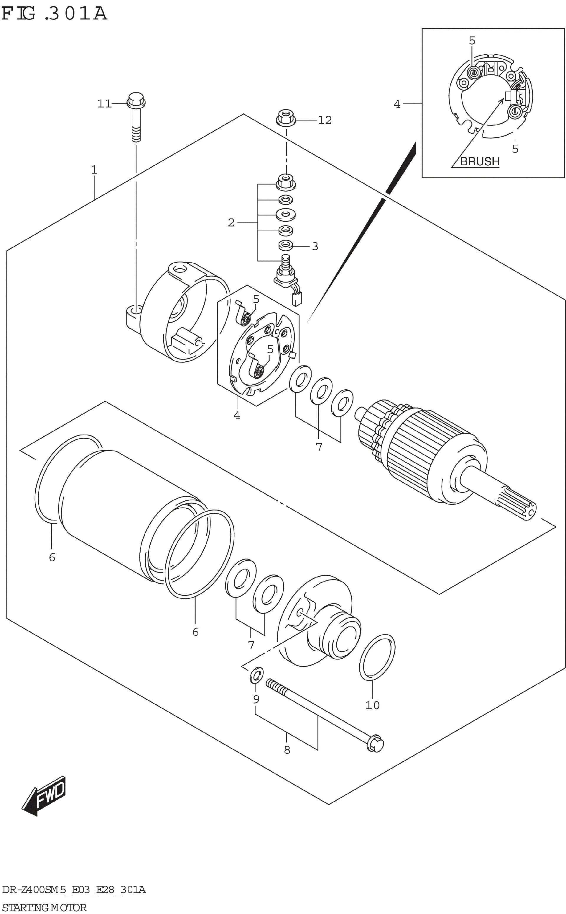 DRページ 2025 Suzuki DR,Z400S (DR,Z400SM5) STARTING MOTOR Motorcycles