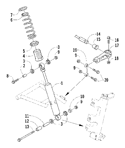 SHOCK ABSORBER AND SWAY BAR ASSEMBLY [85150]