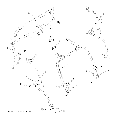 CHASSIS, CAB FRAME and SIDE BARS - R09VH76 ALL OPTIONS (49RGRCAB09RZR)
