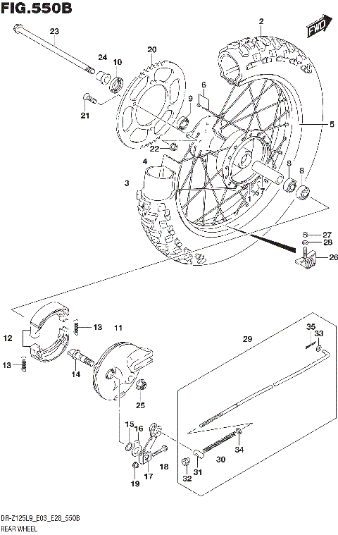 REAR WHEEL (DR-Z125LL9 E03)