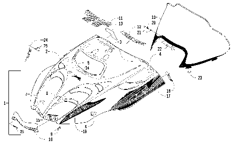 HOOD AND WINDSHIELD ASSEMBLY [87685]