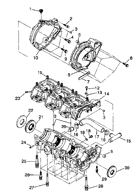 CRANKCASE ASSEMBLY SL 650 / B934058 (4924732473021A)