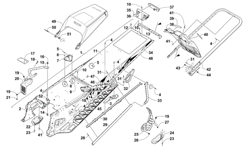 TUNNEL, REAR BUMPER, AND SNOWFLAP ASSEMBLY
