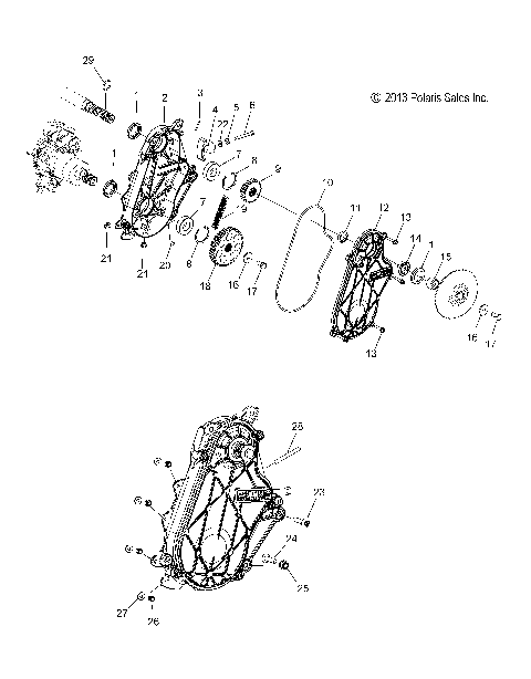 DRIVE TRAIN, CHAINCASE - S15CT5BEL/BSL/BSM (49SNOWCHAINCASE14550)