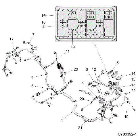 ELECTRICAL, WIRE HARNESS - Z19VDE92BC/BD/BM (C700392-1)