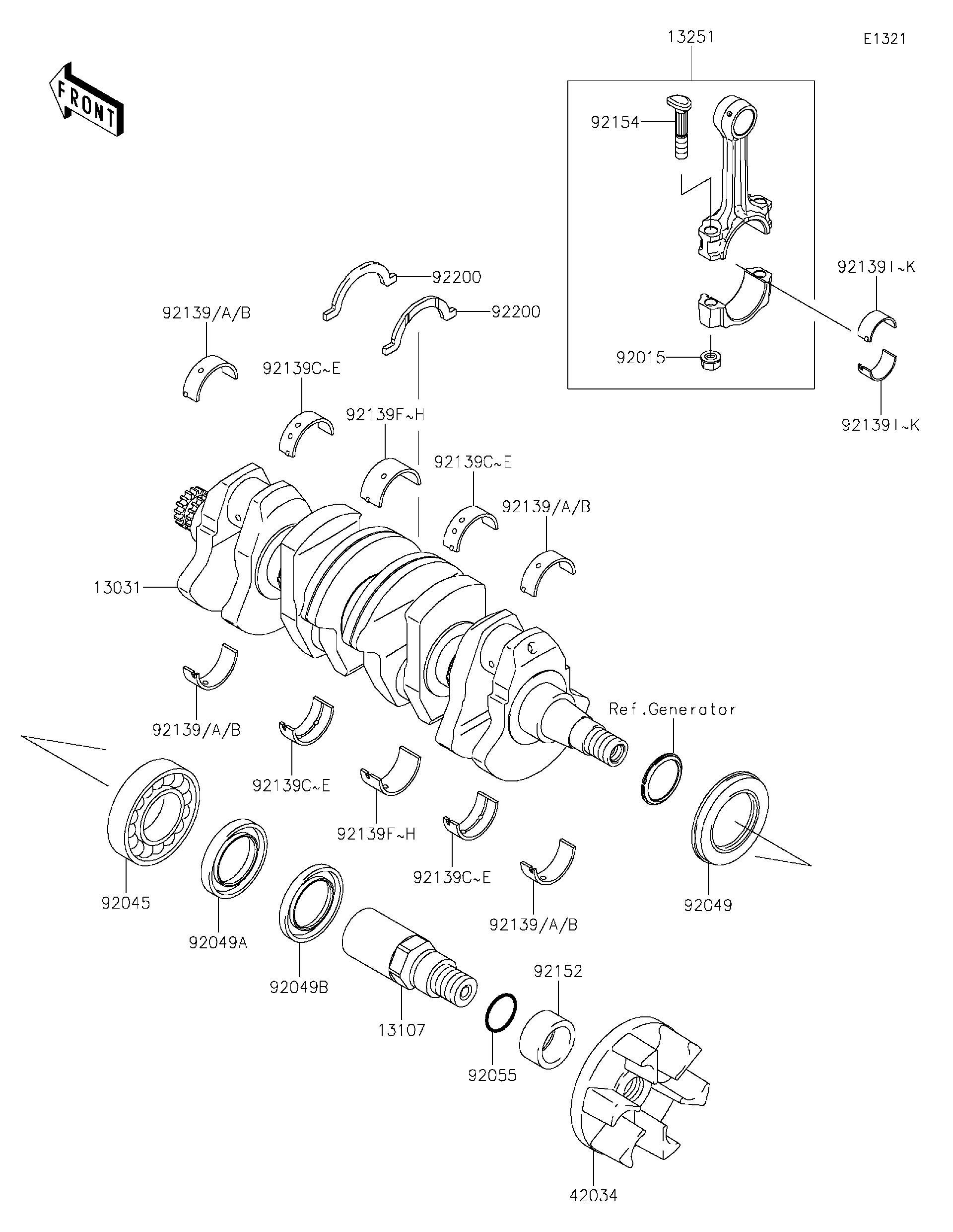 2021 Kawasaki JET SKI ULTRA LX Crankshaft Watercraft Parts