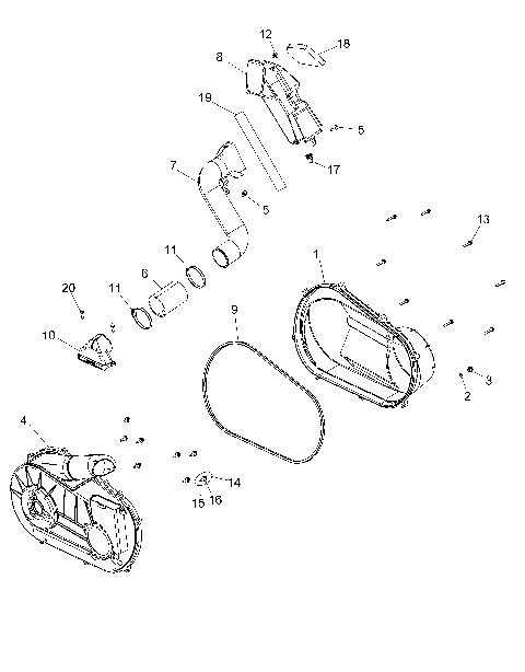 DRIVE TRAIN, CLUTCH COVER AND DUCTING - A16DAA57N1/E57NM (49ATVCLUTCHCVR15ACE570)