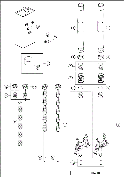 FRONT FORK DISASSEMBLED