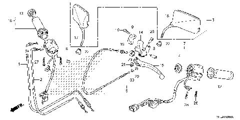 HANDLE LEVER@SWITCH@CABLE