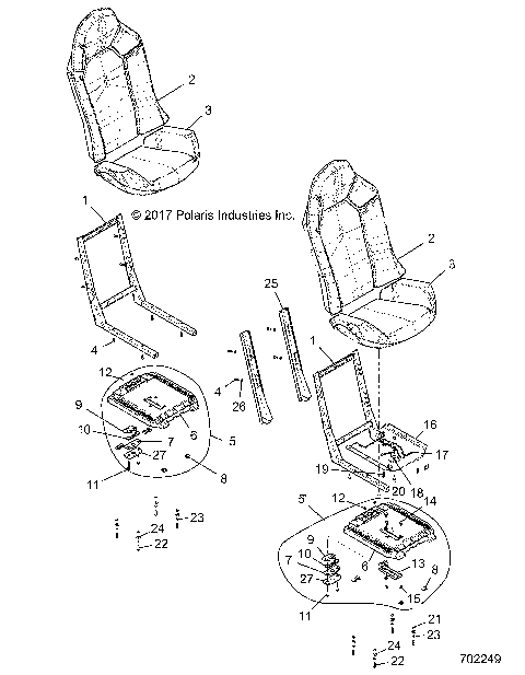 BODY, SEAT ASM. AND SLIDER - R17RHE99NU (702249)