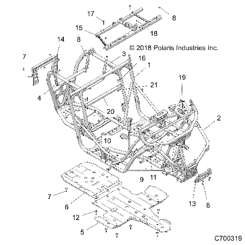 CHASSIS, MAIN FRAME AND SKID PLATES - Z19VDE92AC/BC/AD/BD/AM/BM/LM/LAG/BG (C700319)