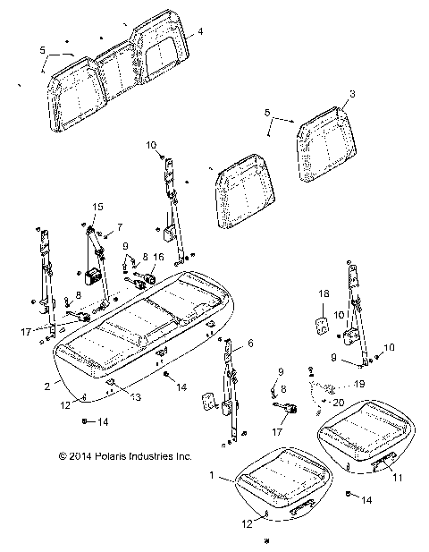 BODY, SEAT, REAR BENCH - R16RUA87A1/B1/UE87A9/B9 (5 PASS) (700871)