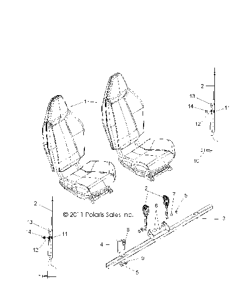 BODY, SEAT MOUNTING and BELTS - R12VH57AD (49RGRSEATMTG12RZR570)