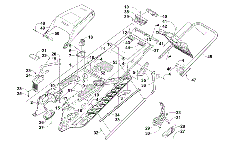 TUNNEL, REAR BUMPER, AND SNOWFLAP ASSEMBLY