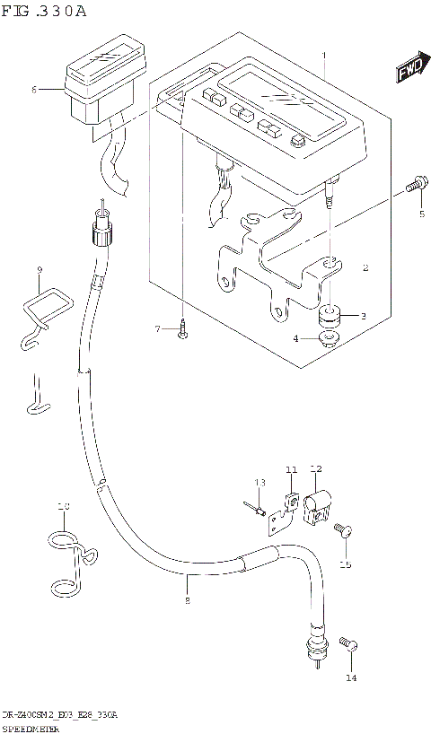 SPEEDOMETER (DR-Z400SM:E28)