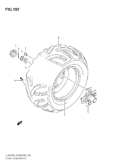 RIGHT REAR WHEEL (LT-A750XZ L2 E33)