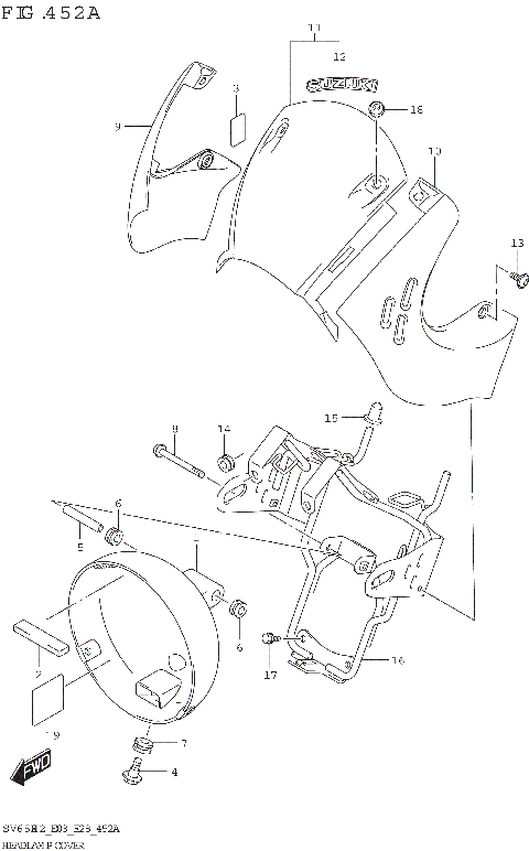 HEADLAMP COVER (SV650XA)