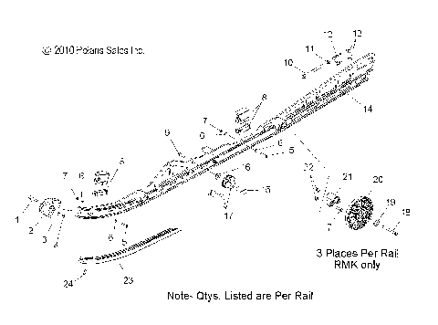 SUSPENSION, RAIL MOUNTING - S11PK6HSA/HSL/HEA/PM6HSA/HSL (49SNOWSUSPRAIL11600RMK)