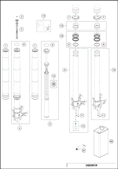 FRONT FORK DISASSEMBLED