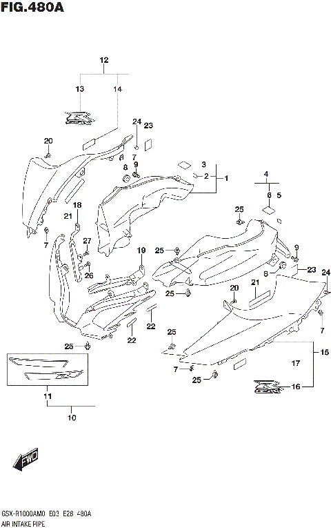 AIR INTAKE PIPE (GSX-R1000A)