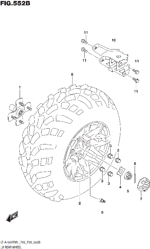 LH REAR WHEEL (LT-A750XPZ)