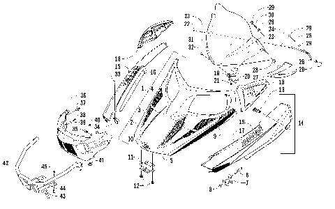 HOOD, WINDSHIELD, AND FRONT BUMPER ASSEMBLY [97578]